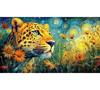 Noir and White Panthers Under Moonlit Jungle Puzzle 1000 pièces pour Adultes et Enfants - Jeu Familial Amusant & Stimulant Idée Cadeau Parfaite 38x52/1000pcs