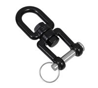 Noir Anneau Pivotant à Double Œil en Acier Inoxydable pour Balançoires | Connexion Rotative, Installation Facile, Usage pour Chaînes de Balançoire, Hamacs et Aménagements de Patio