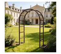 Noir Arche De Jardin Treillis De Jardin en Métal Arche De Rosiers pour Fête Support De Plantes pour Extérieur Mariage Tube Carré De 20.0mm H: 200-280cm W: 120-350cm(Brass,W150cmH220cm)