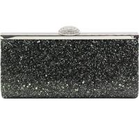 Noir Argent Femme Embrayage Scintillant Elégant Sac de Soirée Brillant Sac à Main Enveloppe Strass Sac d'Avant-bras avec Chaîne pour Mariage Mariage Prom Party, 23cm x 12cm x 4cm