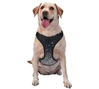 Noir Argent Paillettes Diamant Scintillant,Harnais pour Animaux de Compagnie, Harnais réfléchissant réglable pour Chien,L