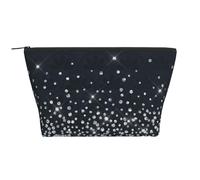 Noir Argent Paillettes Diamant Scintillant, Trousse de Toilette Trousse de Maquillage Sac à cosmétiques Trousse de Toilette de Voyage Portable