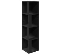 Noir Armoire d'angle, CLARENCE, avec rangement, Noir 33x33x132 cm Bois d’ingénierie LV3021
