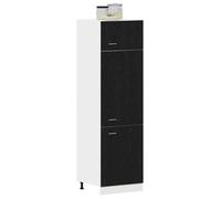 Noir Armoire réfrigérée - mango - Meuble haute de cuisine - avec porte Chêne noir 60x57x207 cm FR1229