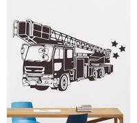 Noir - Autocollant mural de camion de pompiers Bouche d’incendie Bouche d’incendie Voiture Autocollant mural Décoratif de la chambre des enfants