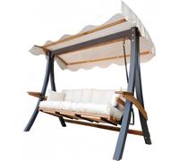 Noir Avec Coussins Blancs Balançoire de Jardin Luxueuse Extérieur Coussin Moderne Nouveau