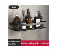 (Noir-B-1pc) Support d'angle mural à angle droit Étagères d'accessoires de salle de bain Porte-serviettes Étagères