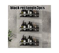 (Noir-B-3pcs) Support d'angle mural à angle droit Étagères d'accessoires de salle de bain Porte-serviettes Étagères