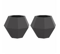 Noir Bac à fleurs&cache-pots - BKM - Jardinière 2 pcs Noir 50 x 50 x 40 cm Acier_0534680