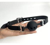 Noir Bâillon Ø 35mm en silicone Respirant à 3 trous Ball Gag Réglable Belt