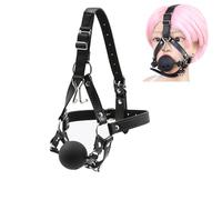 Noir Bâillon Ø40mm silicone Avec crochet de nez Respirant 3 trous Réglable