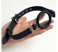 Noir Bâillon anneau O-Ring Ø4cm en silicone Réglable soft | YILUQIFLY Confortable Jeux de Rôle fétiche Bondage Bouche Ouverte Harnais SUBS BDSM femmes hommes jouets sexuels adultes