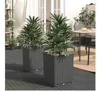 Noir Balconnière/Bac à Fleurs Protection UV - Jardinières 2 pcs noir 30x30x37cm polypropylène &HSF7426995