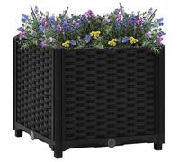 Noir Balconnière/Bac à Fleurs Protection UV - Lit surélevé 40x40x38cm Polypropylène &HSF3850682