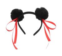 Noir Bandeau à Pompons Duveteux Style Chinois, pour Garçon et Filles | Peluche Douce, Maintien Stable Pendant L’activité, pour Photos et Spectacles D’garçon et Filles