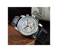 (Noir Blanc) 2023 nouvelle marque de luxe dirigeable série à la mode trois yeux multifonction chronométrage