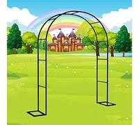 Noir/Blanc Arche de Jardin en métal,Arcade de rosiers 120x220cm 240x220cm Arche de Mariage en Acier Galvanisé Antirouille pour Plantes Grimpantes Extérieur Jardin Pelouse Jardin,Noir,120x220x40CM
