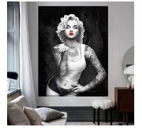 Noir Blanc Marilyn Monroe Art Toile Peintures Portrait Affiches Hip Hop Tatouages Filles Mur Décor À La Maison Pas De Cadre