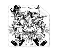 Noir Blanc Monster Croix Baroque Art Angle Fleur Feuille Moderne Illustration Motif Lunettes Chiffon Chiffon de Nettoyage Cadeau Nettoyant pour écran de téléphone 5 pcs