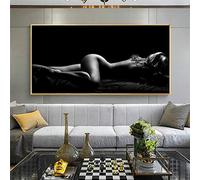 Noir Blanc Nu Portrait Toile Affiches et Gravures Sexy Femmes Endormies Peintures sur Le Mur Art Photos pour Chambre Décor 60x120cm Sans Cadre