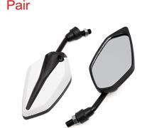Noir Blanc Paire Polygone réglables rétroviseur latéral arrière pour scooter moto