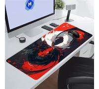 Noir Blanc Rouge Tapis de Souris XXL 700x300x2 mm Grand Tapis de Souris Gaming, Base en Caoutchouc antidérapante,Extended Clavier Mousepad pour Maison/Bureau/Gamer
