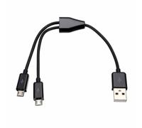 Noir Blanc Usb 2.0 À Double 2 Micro Usb 2.0 Mâle Séparateur En Y Cordon De Câble De Chargeur De Données Universel De Haute Qualité 0.2m/0,65ft/1m/3ft