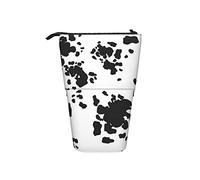 Noir Blanc Vache Taches Motif Animal Porte-Crayon télescopique Organisateur Debout Pochette à cosmétiques Trousse de Maquillage Papeterie étui à Stylo