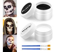 Noir Blanc Visage Corps Peinture Ensemble: Halloween Effets Spéciaux Maquillage - Enfants adultes Clown SFX Make Up Zombie Vampire Cosplay - pour la fête d'Halloween Carnaval Art Theatre