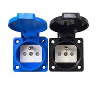 Noir bleu étanche Franch allemagne industrie prise de sécurité 16A 250V CE couverture étanche à la poussière connecteur d'alimentation prise ca France blue