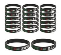 Noir Bracelet Drapeau Palestine en Silicone 20 Pièces | Souple et Élastique, Identification de Groupe, pour Événements et Collectes Caritatives, Finition Lisse