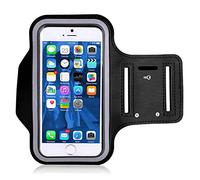 Noir Brassard de Sport pour iPhone XR XS Max Etui Armband de Running pour iPhone 6 Plus 6s Plus 7 Plus 8 Plus avec Clés Poche Sangle Ajustable