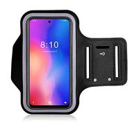 Noir Brassard de Sport pour Redmi Note 9 K30 Pro K30S 9 9A 9C 10X Pro Etui Armband de Running pour Xiaomi Mi 10T Pro / 10 Ultra/Note 10 Lite, Porte-Clés Sangle Ajustable, Jusqu'à 6,5"