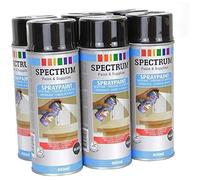 Noir Brillante Lot 6 Bombes Peinture Spray Aérosol 6X400ml bois,métal,aluminium,verre,pierre,plastique