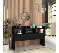 Noir Buffet de rangement - Vitrine bahut - armoire console Pour cuisine, Noir 105 x 30 x 70cm - Bois d’ingénierie 5388079