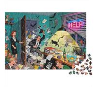 Noir Bureau Tumult Puzzle en Bois Imperméable Puzzles De 1000 Pièces pour Adultes Amusant Jeux Éducatifs