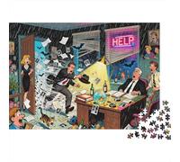 Noir Bureau Tumult Puzzle en Bois Imperméable Puzzles De 1000 Pièces pour Adultes Cadeaux Impossible Jeux De Stimulants
