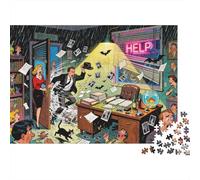 Noir Bureau Tumult Puzzle en Bois Imperméable Puzzles De 1000 Pièces pour Adultes Coloré Jeux Éducatifs