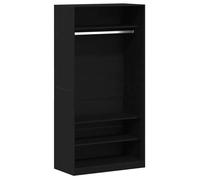 Noir Cabinet chambre - CLARENCE - Placard - Chêne noir 100 x 50 x 200 cm, Bois d'ingénierie LV1632