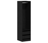 Noir Cabinet chambre - CLARENCE - Placard - Chêne noir 50 x 50 x 200 cm, Bois d'ingénierie LV1634