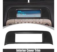 Noir Carbone Fibre Motif Voiture CD Panneau Autocollant Interne Garniture Couverture