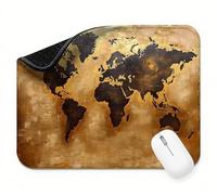 Noir Carte du Monde Tapis de Souris 360 x 300 x 3 mm, Tapis de Souris Gaming, Anti-Derapant Base en Caoutchouc Etanche, Surface Lisse pour Précision, Facile à Nettoyer, pour Bureau La Maison t0s-102
