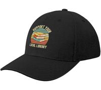 Noir Casquette de Baseball pour Hommes Soutenez Votre Bibliothèque Locale Style Vintage (Cadeaux D’Amoureux De Livres) Chapeau De Thé Visière Sac De Plage Mode Homme Cool