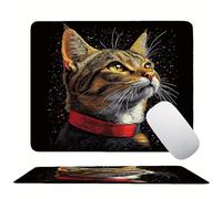 Noir Cat(4) Tapis de Souris 290 x 240 mm, Tapis de Souris Gaming de Haute Précision, Bords Cousus, Base en Caoutchouc Antidérapante, Glisse Ultra-Douce et Un Suivi Optimal, Travail Domicile s0z-406