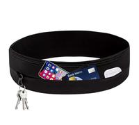 Noir Ceinture de Course, Sac Banane de Sport, Taille Ajustable, Porte Téléphone Sport Léger pour Entraînements Gym, Jogging, Voyages et Activités en Extérieur Hommes et Femmes(M)