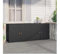 (Noir)Chalet et Jardin - - Armoire de rangement jardin Noir 198x55,5x80 cm Résine tressée 512606