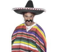Noir Chapeau Sombrero Mexicain Far West Cow-Boy Bandit Accessoire Déguisement