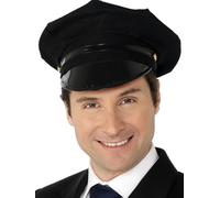 Noir Chauffeur Chapeau Taxi Driver Limousine Adultes Accessoire Déguisement