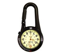 Noir Clip sur Mousqueton Lumineux Montre Gousset Visage idéal pour Médecins Infirmières Personnel Paramédical