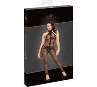 Noir - Combinaison y transparente à motifs floraux Noir XL